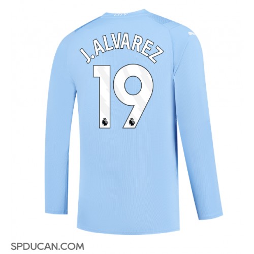 Muški Nogometni Dres Manchester City Julian Alvarez #19 Domaci 2023-24 Dugi Rukav